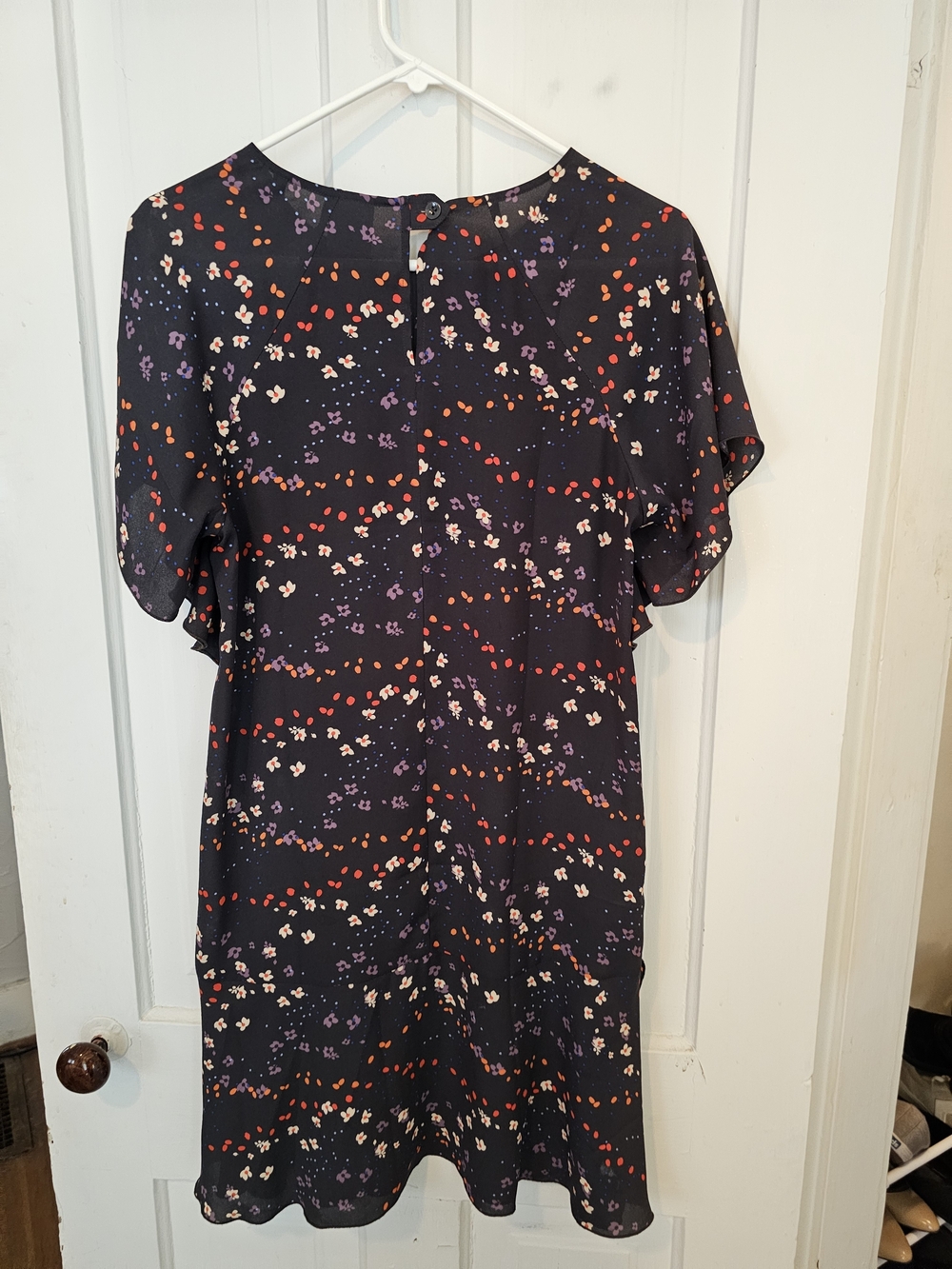 Women's Brown Knee Length Floral Shift Dress